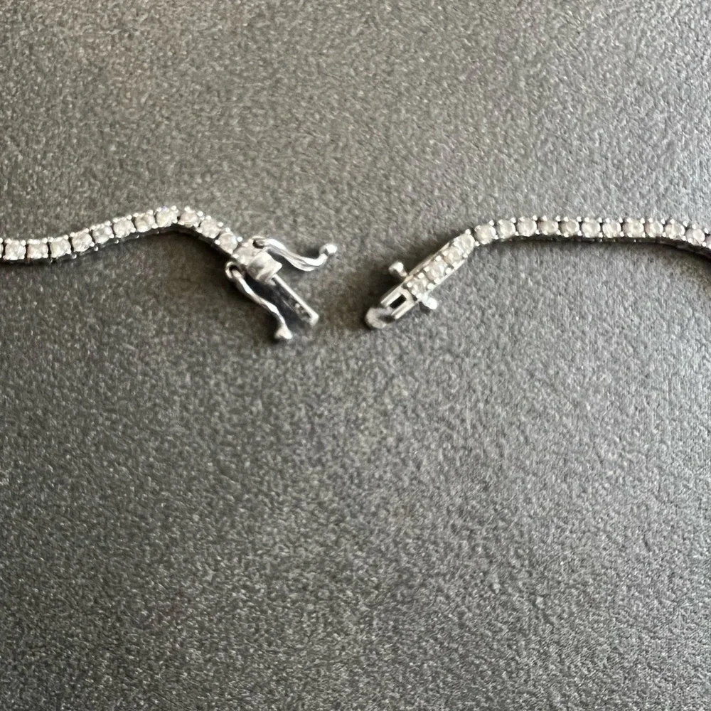 3.36 Ct NATURAL DIAMOND tennis necklace 14k White Gold 16 inches - Picture 4 of 5